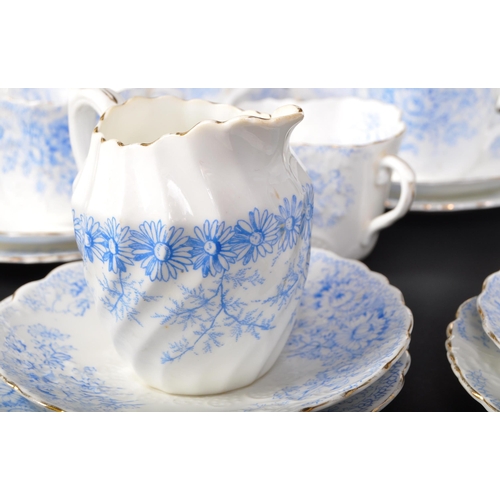 666 - A 19th century Victorian porcelain tea service in the manner of Grainger. The service comprising cup... 