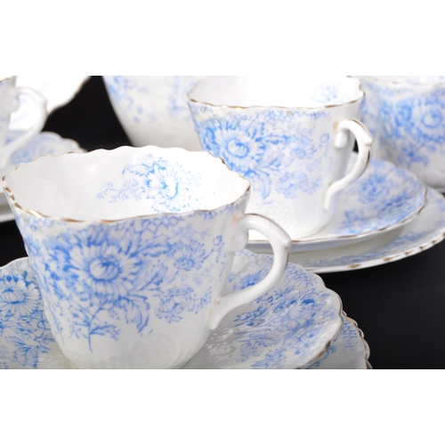 666 - A 19th century Victorian porcelain tea service in the manner of Grainger. The service comprising cup... 