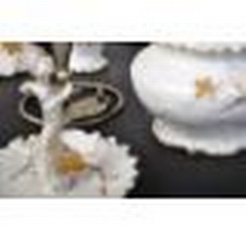 799 - Manner of Limoges porcelain - An early 20th century white glazed and gilt embellished hand painted d... 