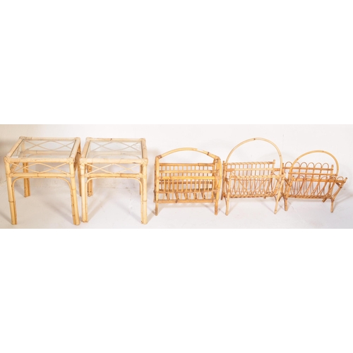 1180 - An assortment of vintage retro 20th century circa. 1970's bamboo furniture in the Italian style. The... 