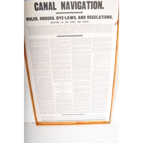 1195 - A large 20th century Bridgewater & Taunton Canal Navigation poster to display rules, orders, bye-law... 