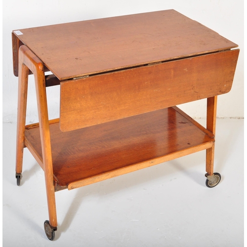 1198 - Remploy - A vintage retro mid 20th century teak Remploy serving trolley. The trolley having two drop... 