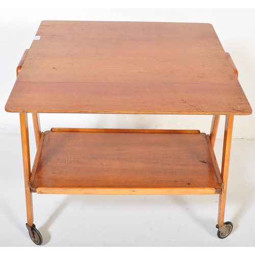 1198 - Remploy - A vintage retro mid 20th century teak Remploy serving trolley. The trolley having two drop... 