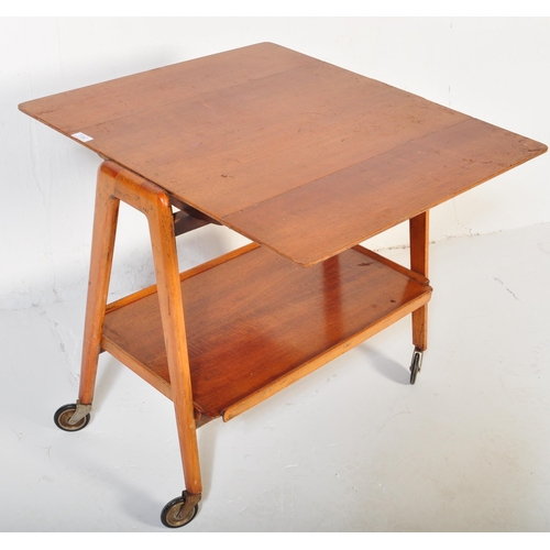 1198 - Remploy - A vintage retro mid 20th century teak Remploy serving trolley. The trolley having two drop... 