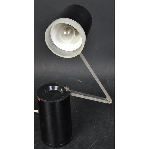 1231 - A vintage retro mid 20th century Japanese made Lloyds table lamp. The lamp being of cylindrical form... 