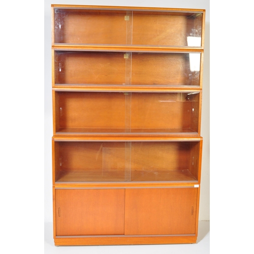 1242 - A mid century circa 1970’s Simplex lawyers / barristers stacking bookcase of upright modular form wi... 