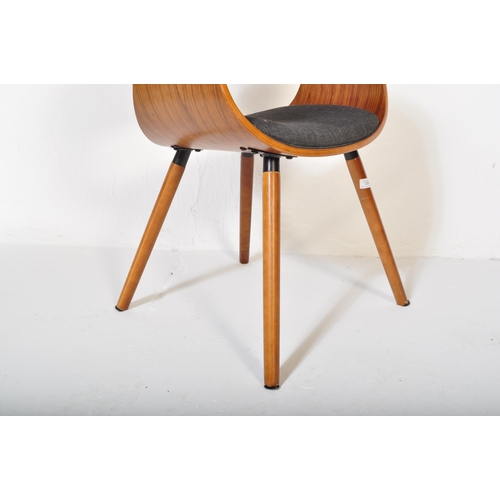 1264 - A retro vintage style desk accent chair of bentwood Eames style construction with floating curved gr... 