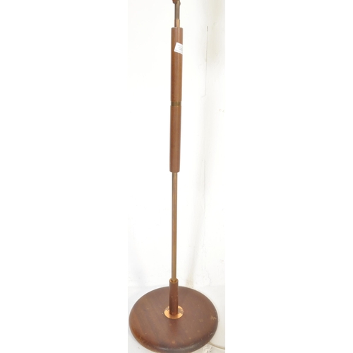 1283 - A vintage retro mid-20th century circa. 1970's teak wood standard floor standing lamp with floral be... 