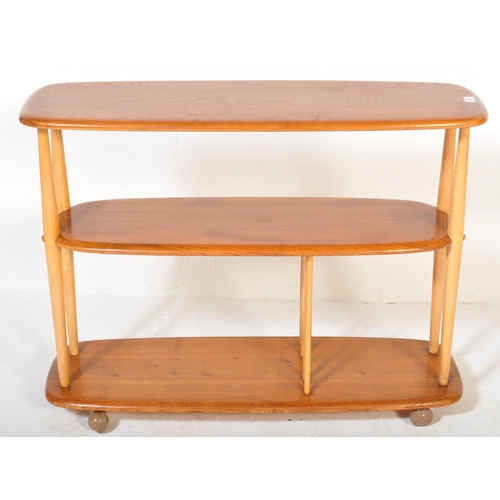 1300 - Lucian Ercolani - Ercol - Model 361 - A mid 20th century model 361 beech and elm wood bookcase troll... 