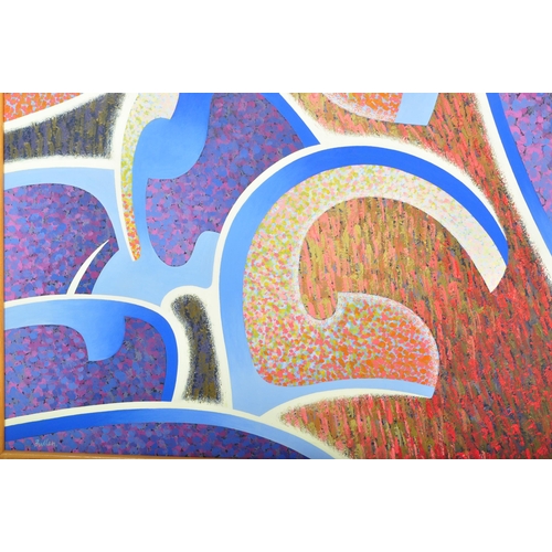 1334 - Peter Bullen - A 20th century acrylic on canvas painting. The painting to depict an abstracted nude ... 