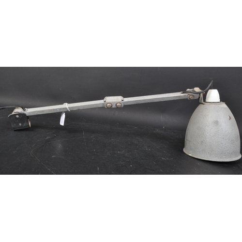 1339 - Memlite - A retro vintage mid 20th Century industrial warehouse clamp lamp light. Having a circular ... 