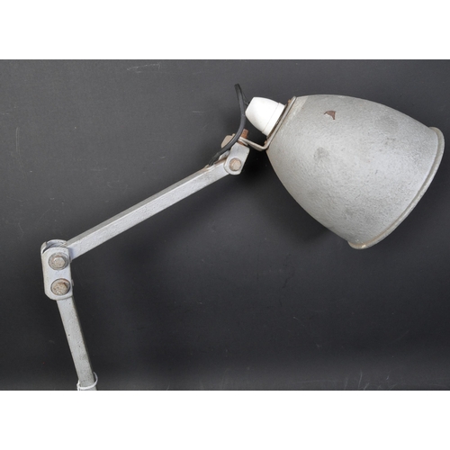 1339 - Memlite - A retro vintage mid 20th Century industrial warehouse clamp lamp light. Having a circular ... 