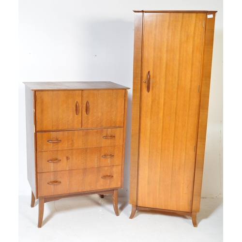 1375 - British Modern Design - Wrighton Furniture. A Mid century teak wood upright tallboy cabinet chest  b... 