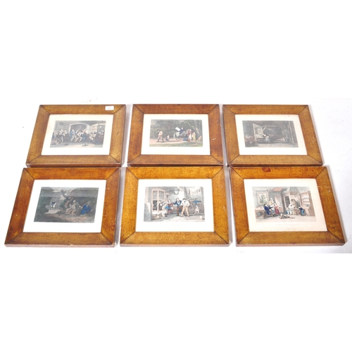 1462 - A series of 19th Century framed and glazed etchings to include; the expecting wife, Sickness and rep... 