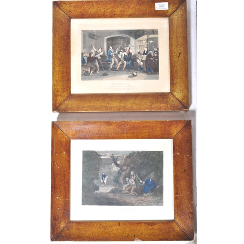 1462 - A series of 19th Century framed and glazed etchings to include; the expecting wife, Sickness and rep... 