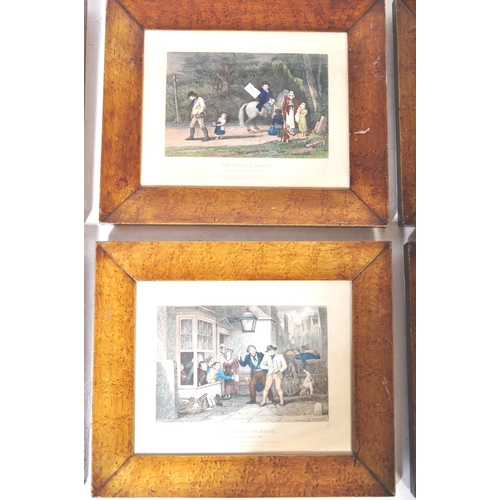 1462 - A series of 19th Century framed and glazed etchings to include; the expecting wife, Sickness and rep... 