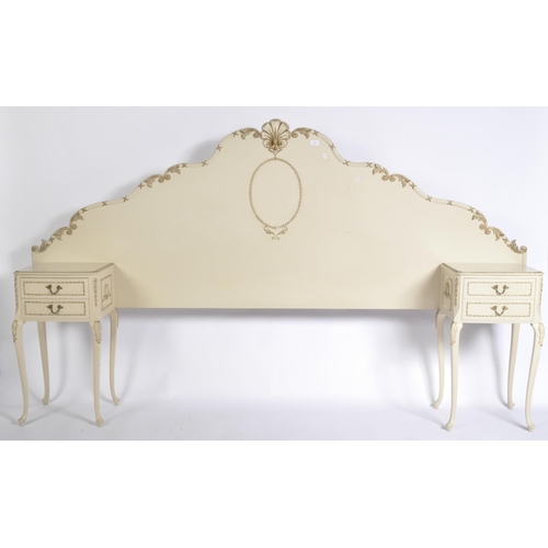 1466 - 20th century French Louis 16th style bedroom suite comprising triptych mirrored dressing table, ches... 