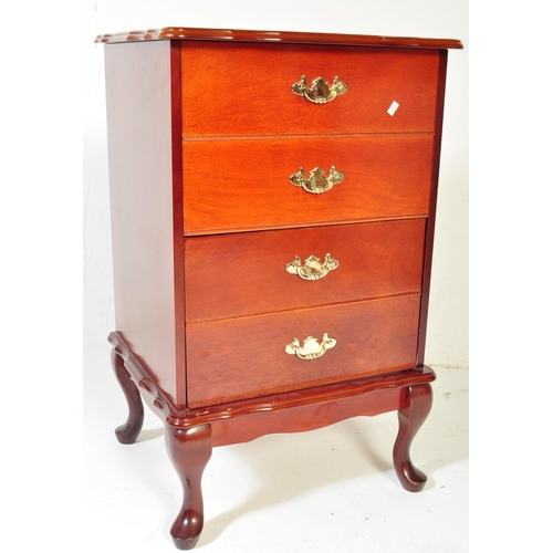 1480 - A George III revival 20th century mahogany and leather twin pedestal desk and filing cabinet. Raised... 