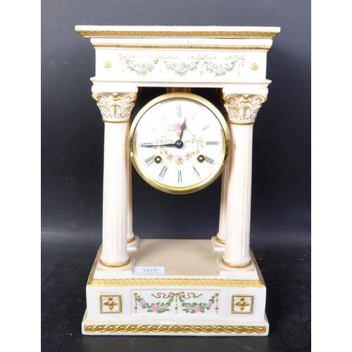 1514 - Franklin Mint - Empress Josephine Clock - A vintage 20th century ceramic mantel clock. The mantle cl... 