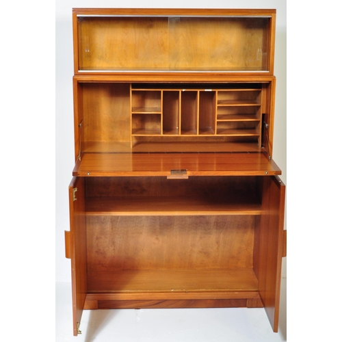 1532 - An early 20th Century mahogany bankers bookcase / bureau. Of rectangular form with twin glaze door f... 