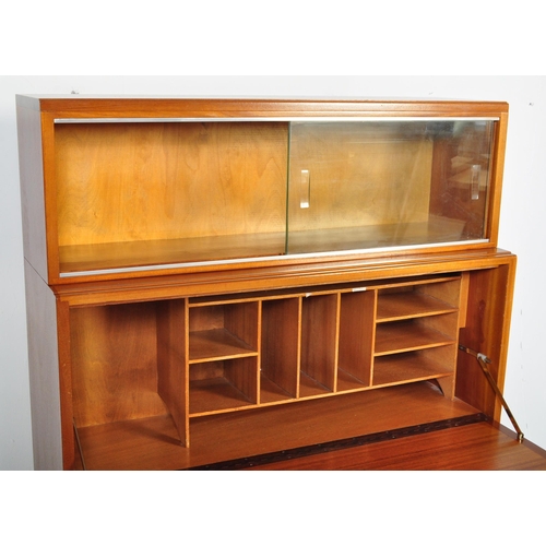 1532 - An early 20th Century mahogany bankers bookcase / bureau. Of rectangular form with twin glaze door f... 