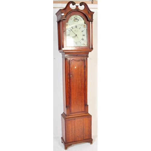 1533 - A 19th century George III painted face longcase clock by Gascough of Workington.  Painted dial with ... 