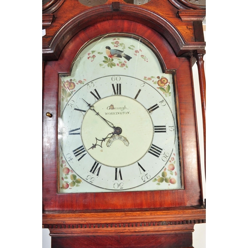 1533 - A 19th century George III painted face longcase clock by Gascough of Workington.  Painted dial with ... 