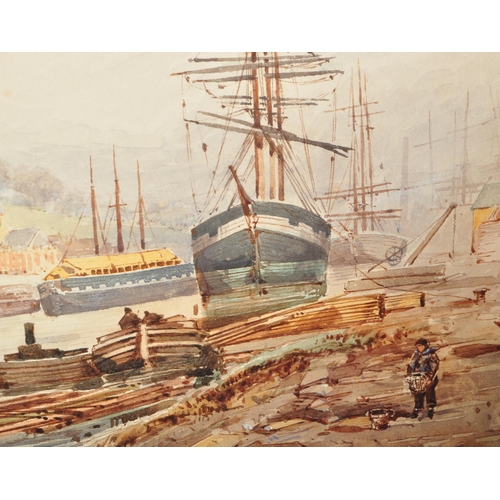 1549 - Alfred Edward Parkman (1852-1930)  A watercolour painting of a dock / harbour scene believed to be B... 