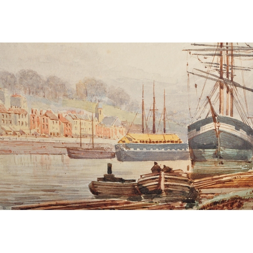 1549 - Alfred Edward Parkman (1852-1930)  A watercolour painting of a dock / harbour scene believed to be B... 