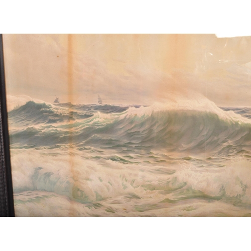 1558 - After Rudolf Widing (1852 - 1910) - A Swedish stormy seascape being signed by the artist to the corn... 