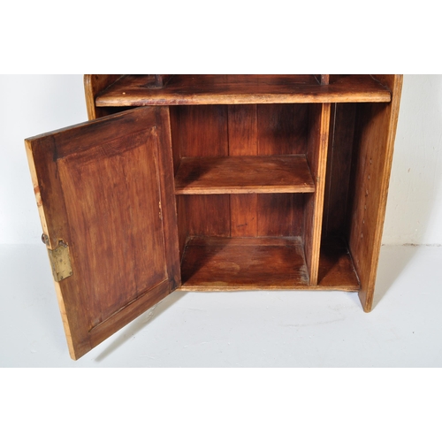 1591 - A vintage 20th Century solid oak house reception cabinet secretary desk. Waterfall front with expose... 