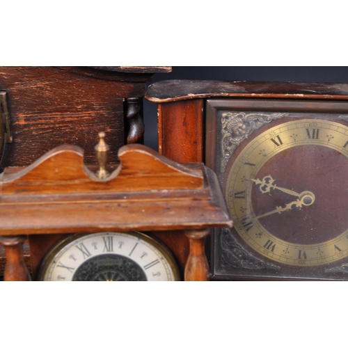 1599 - A collection of vintage retro mid 20th century mantel clocks to include a Louis Bernard style clock ... 