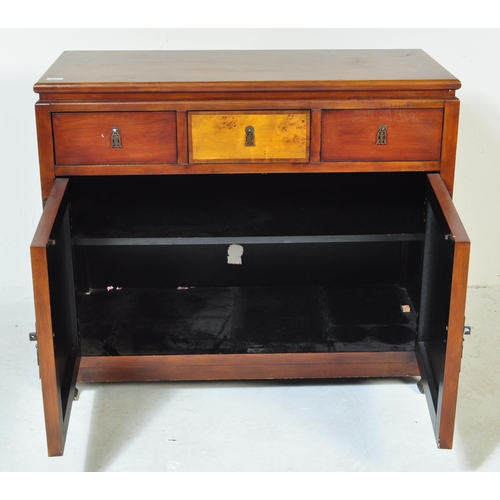 1604 - A vintage style Chinese eastern Asian style sideboard credenza cabinet, Of rectangular form with twi... 