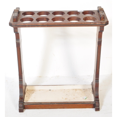 1618 - A Victorian 19th century mahogany Aesthetic movement stick stand - umbrella stand. The base with ins... 