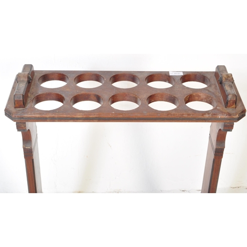 1618 - A Victorian 19th century mahogany Aesthetic movement stick stand - umbrella stand. The base with ins... 