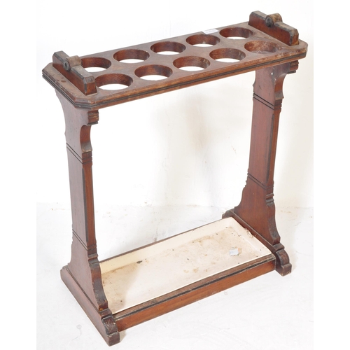 1618 - A Victorian 19th century mahogany Aesthetic movement stick stand - umbrella stand. The base with ins... 