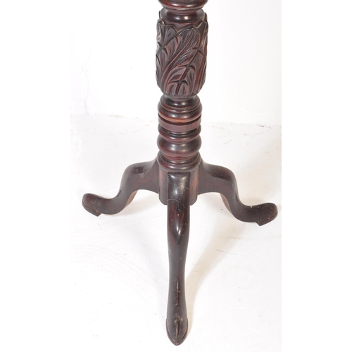 1625 - 19th century Victorian large mahogany torchere plant stand. Raised on splayed legs with carved barle... 