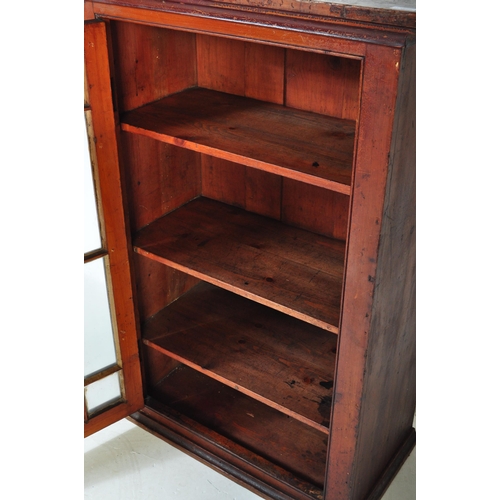 1627 - A Victorian 19th century pitch pine glazed fronted bookshelf cabinet. The cabinet having a 12 panel ... 