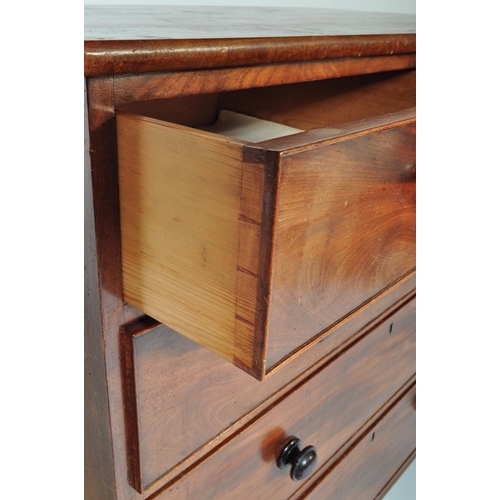 1634 - Victorian 19th century mahogany chest of drawers. The chest raised on bracket feet with short and de... 