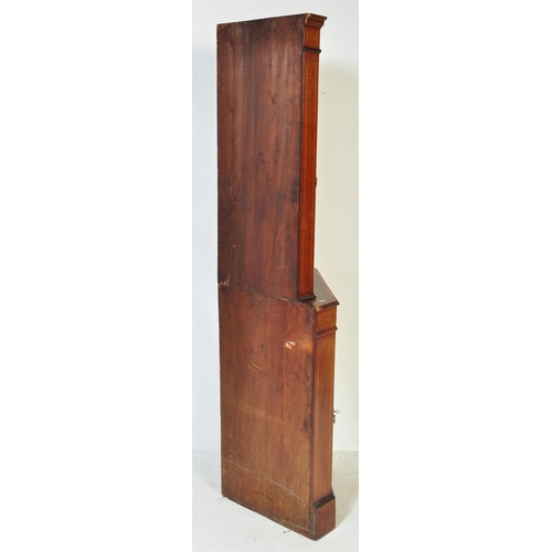 1654 - A 19th century George III mahogany and line inlaid corner cabinet. Raised on bracket feet with inlai... 