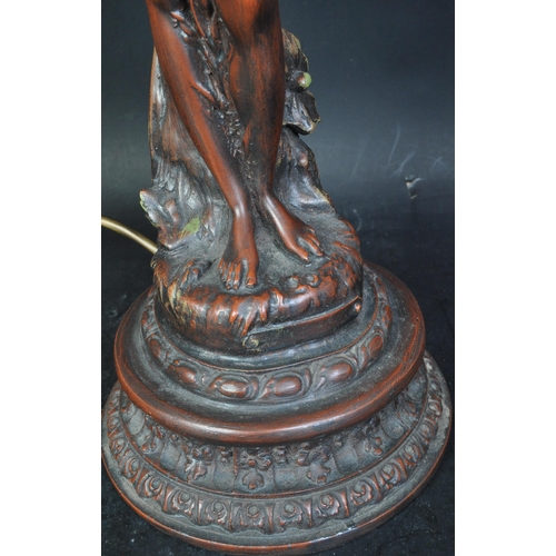 1678 - 20th century Art Nouveau bronze resin cast figurine of a maiden raised on a socle plinth base with r... 