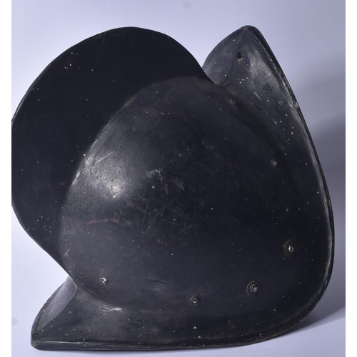 147 - A 19th Century copy of a post-Renaissance lobster-tailed pot helmet. The helmet having a rounded sku... 