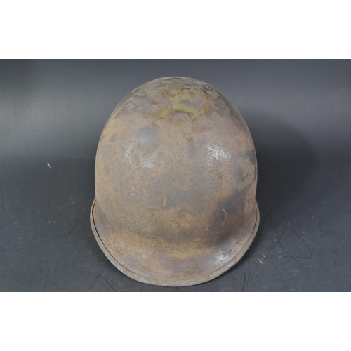 16 - A WWII Second World War US United States Army 3rd Infantry Division helmet. A swivel bale example re... 