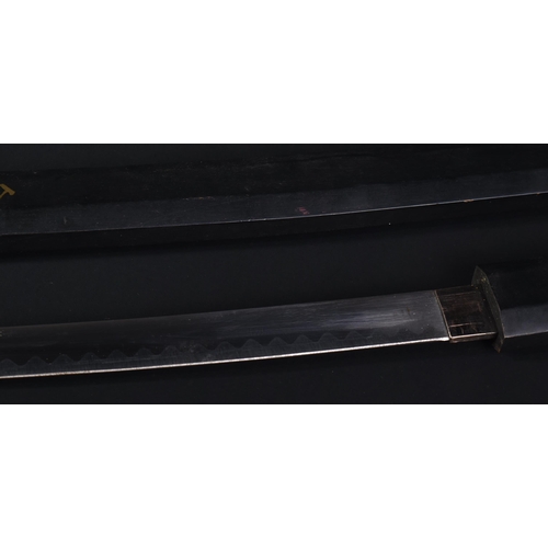 162 - A 20th Century vintage Japanese Samurai Shirasaya. The ebonised wooden Shirasaya simply decorated wi... 