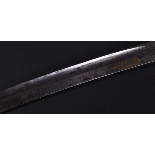 166 - A 19th Century 1856 pattern colonial yataghan sword bayonet. Hooked pommel with press stud and T- sh... 