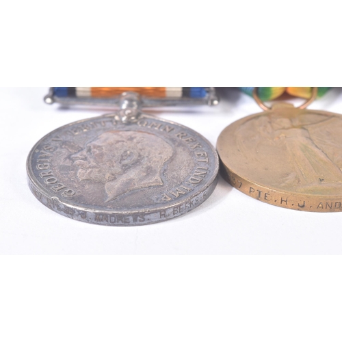 184 - A group of WWI First World War and WWII Second World War medals awarded to one 44037 Pte H.J Andrews... 