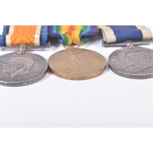 184 - A group of WWI First World War and WWII Second World War medals awarded to one 44037 Pte H.J Andrews... 