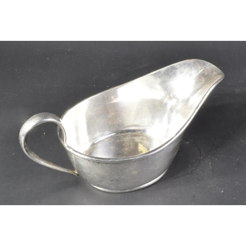 19 - A WWI First World War British RFC Royal Flying Corps silver plated officers mess gravy boat. Mappin ... 