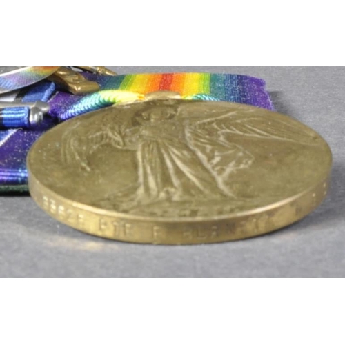 25 - A WWI First World War British medal group awarded to one 63626 Pte Edison Burnett of the 4th Machine... 