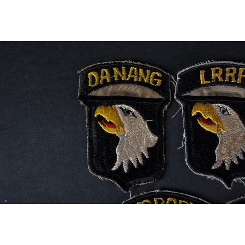 264 - A collection of x10 Vietnam War era US United States 101st Airborne Division patches. The embroidere... 